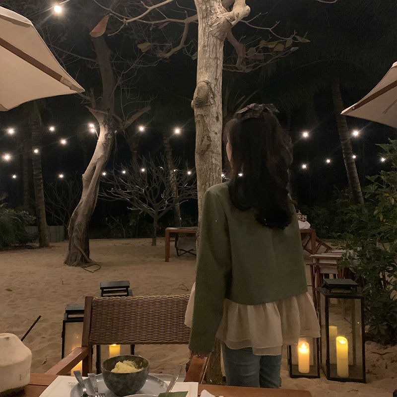 Spring New Avocado Korean Version Loose Niche Design Small Suit Stitching Fairy Jacket Gentle