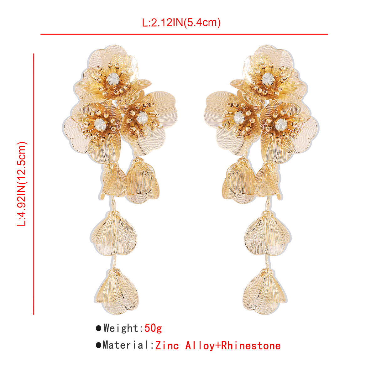 Title 1, Light luxury gorgeous flower rhinestone-embedde...