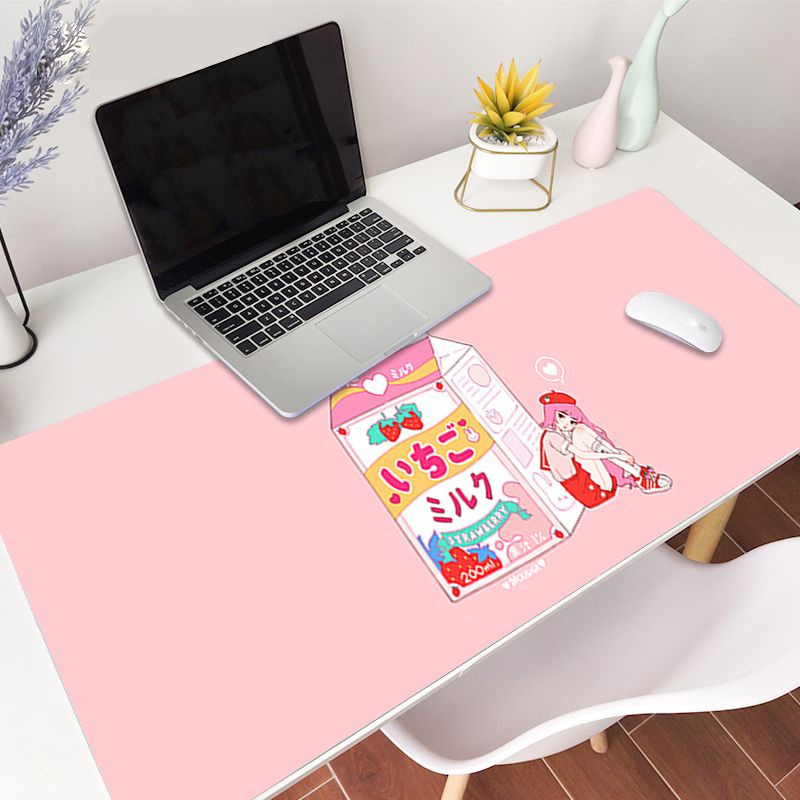 Kawaii Girl Desk Mat | Pink Japanese Style