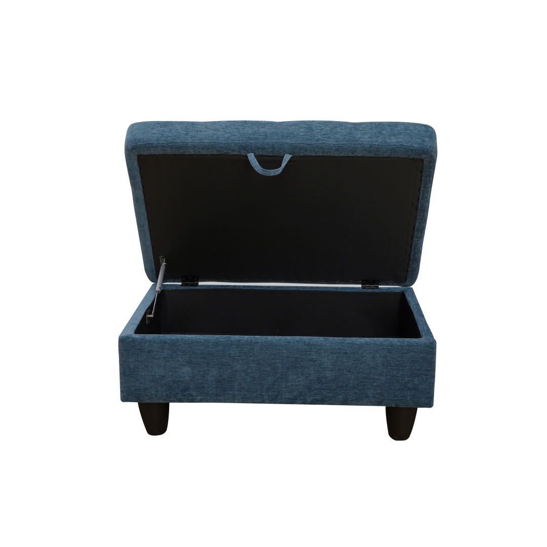 Pickup Only--Blue Flannel 3-Piece Couch Living Room Sofa Set