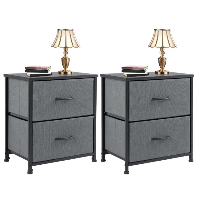 Drawers Dresser Chest Of Drawers,Metal Frame And Wood Top Gray 2Bc - Shop at LoveMi