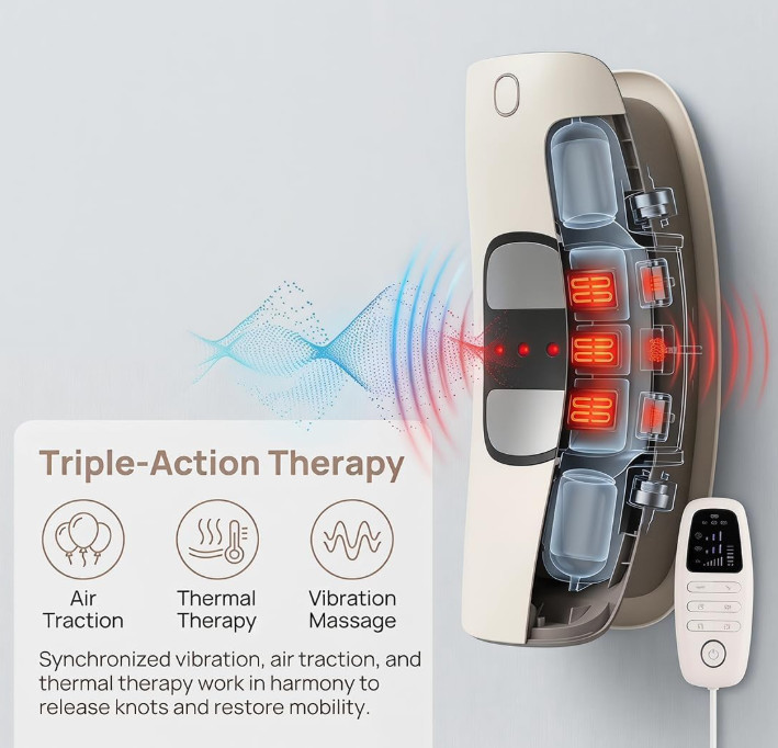 3 Heat Levels Vibration Massager Easy Relieves Lumbar Fatigue Multi-scene Safe — image 8