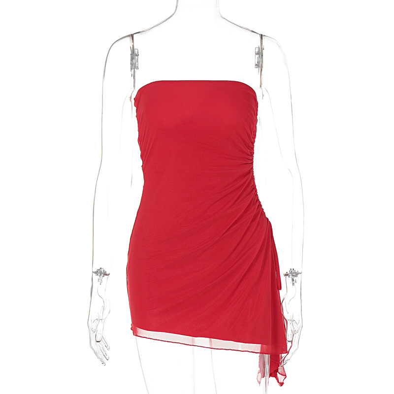Y2K Tube-top Split Dress Summer Ins Fashion Backless Short Dresses For Women - Picture 11 of 11