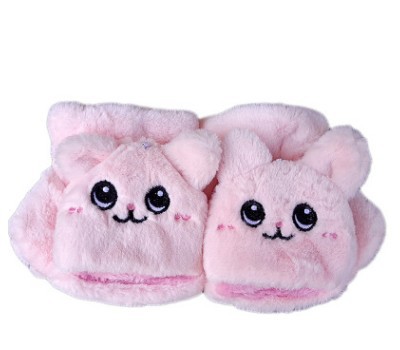 Title 4, Plush Gloves Cartoon Cat Cute Half-finger Flip ...