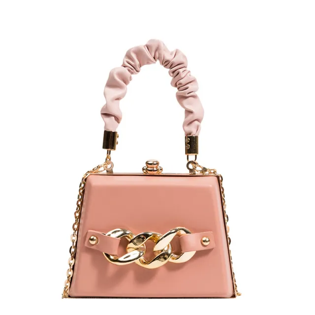 Autumn And Winter Fashion Fold Portable Small Square Bag Pink - Shop at LoveMi