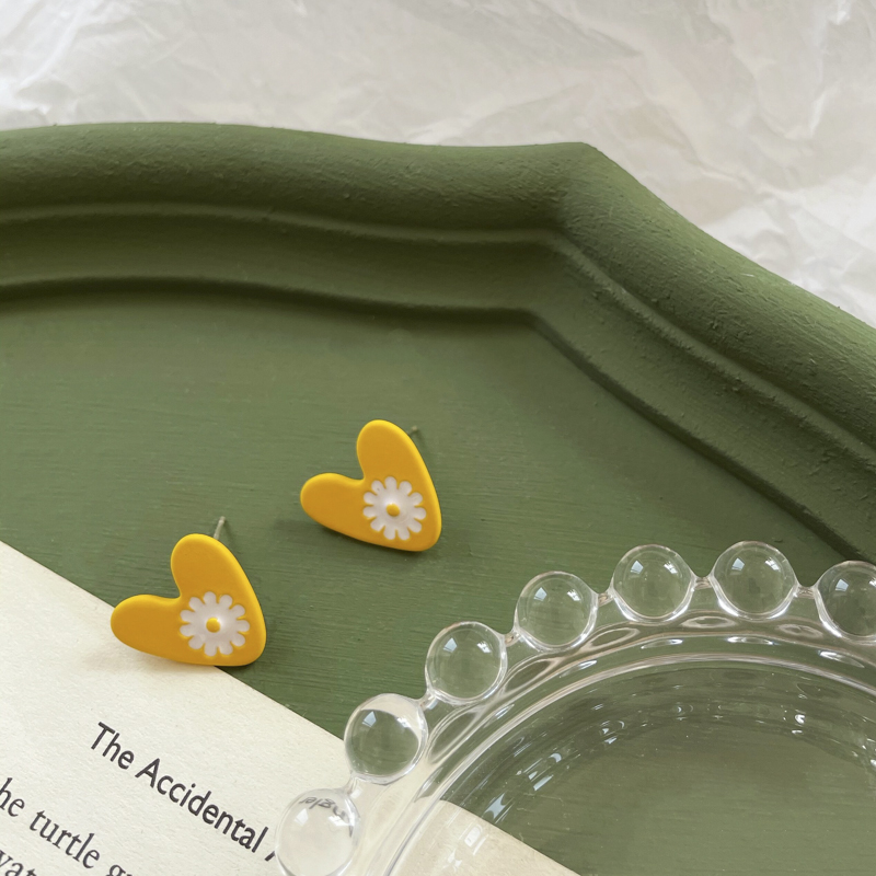 Yellow Flower Love Earrings Earrings Simple And Daisy Earrings Female Earrings