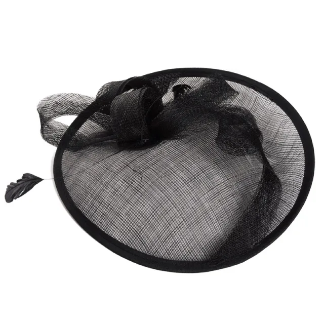 European Style Court Ladies Top Hat Hairpin Linen Yarn Black - Shop at LoveMi