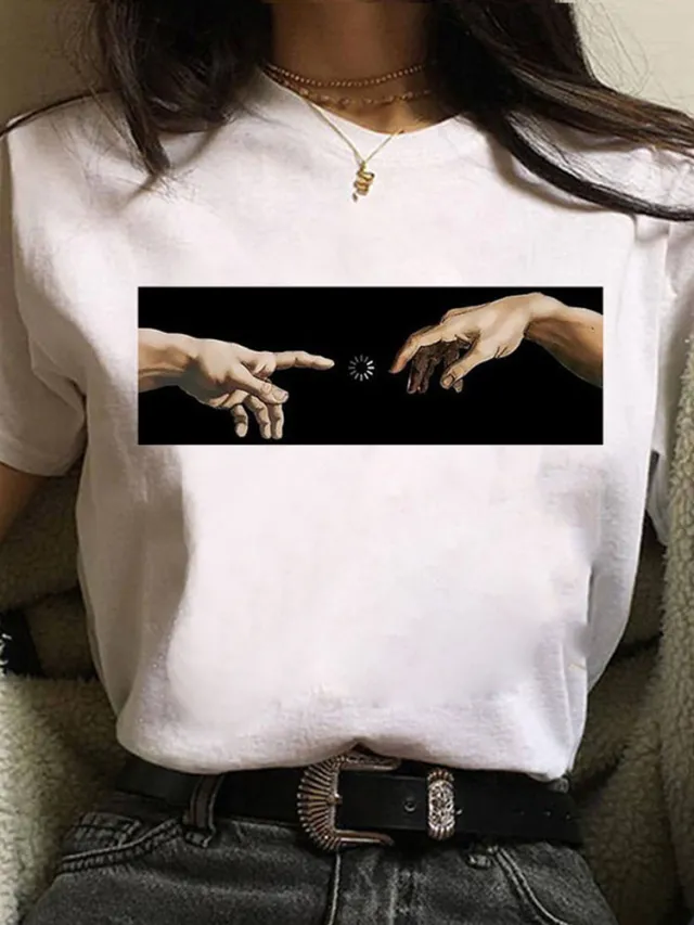 European And American Alphabet Print Short sleeved T shirt 20Style - Shop at LoveMi