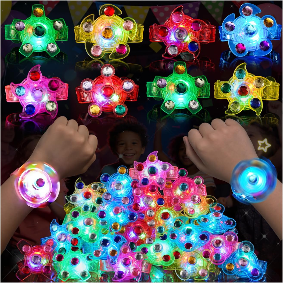 24Pcs LED Fidget Spinner Bracelets, Glow Party Favors For Kids