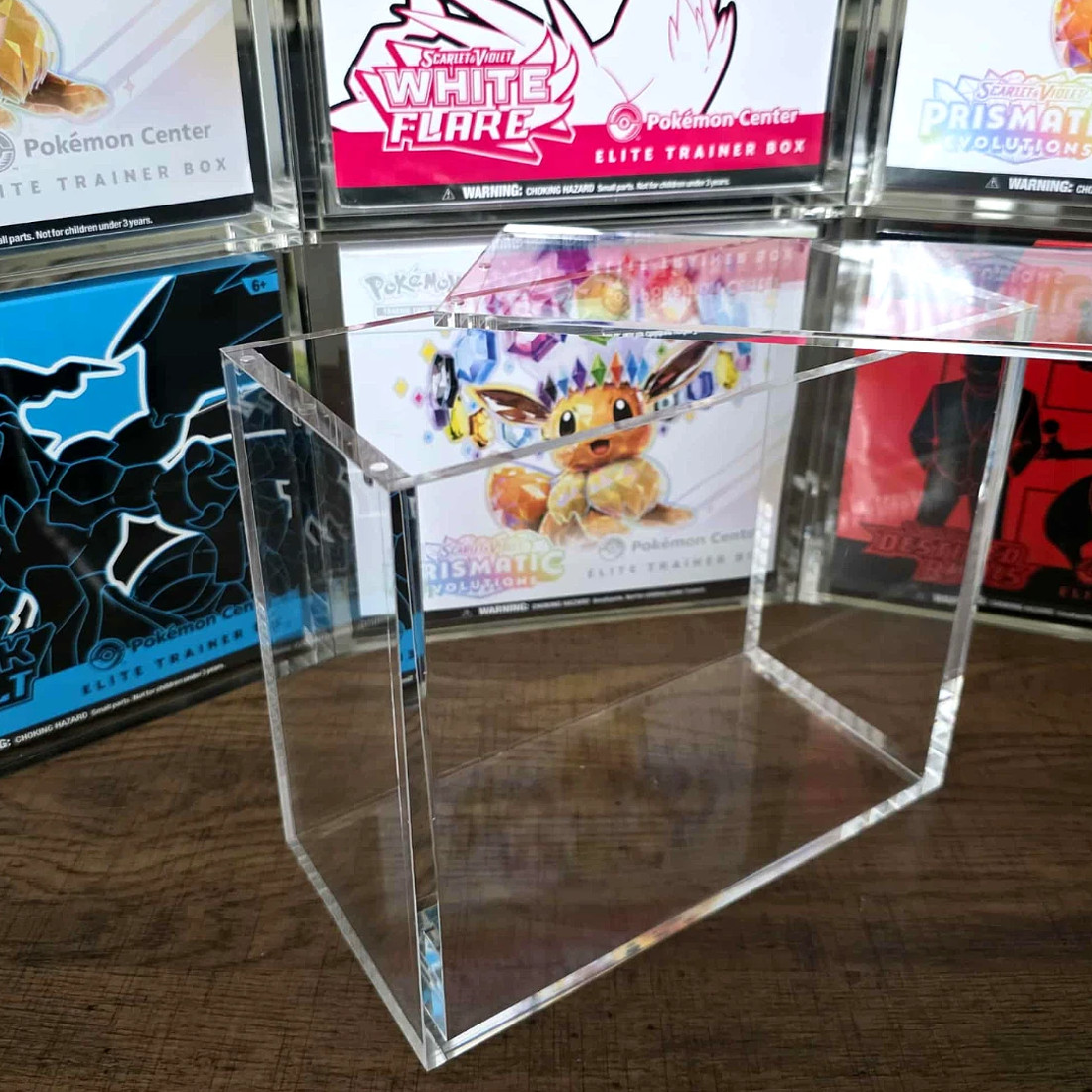 Clear Acrylic Display Case Perspex Box Plastic Base Protection Dustproof 20cm