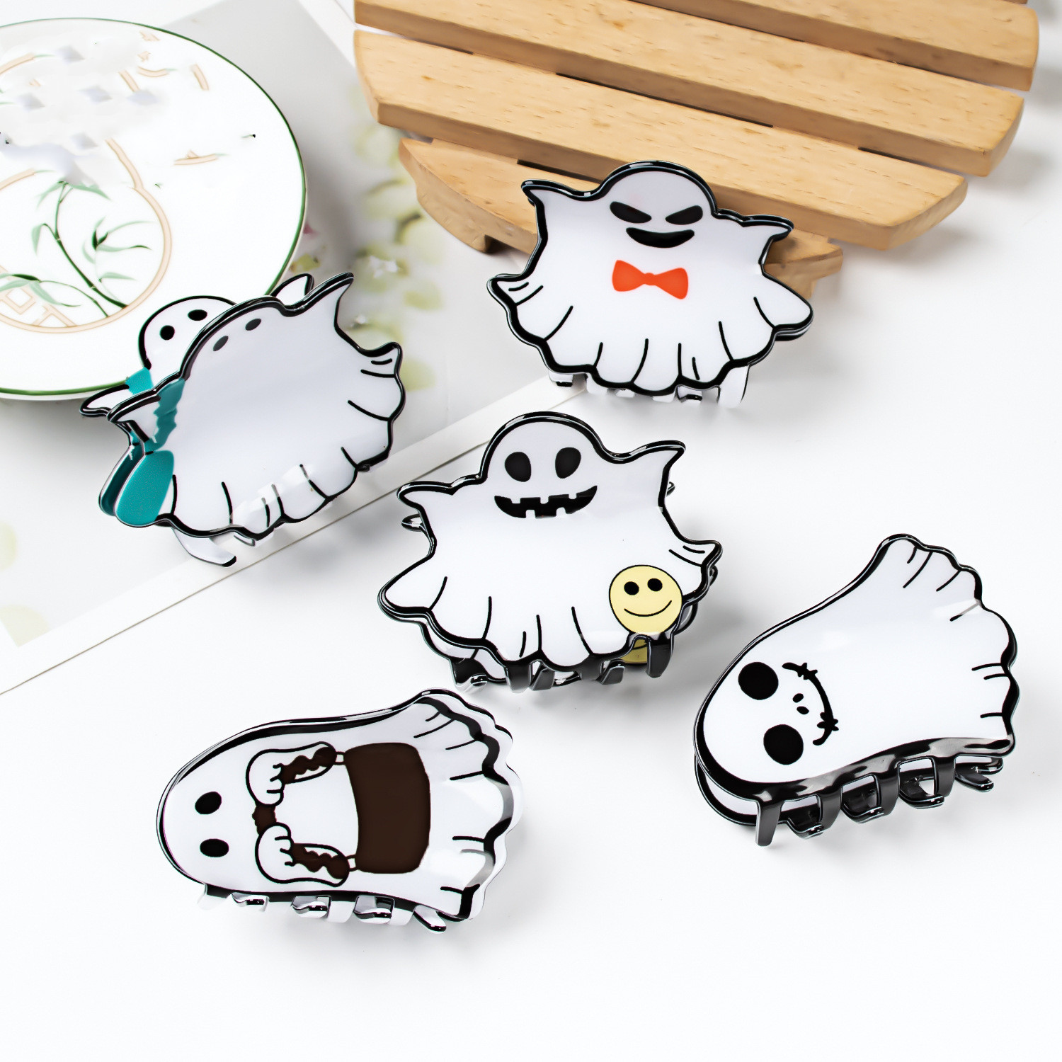 Ghost halloween hair clip barrettes son barrettes (a14 2 16)
