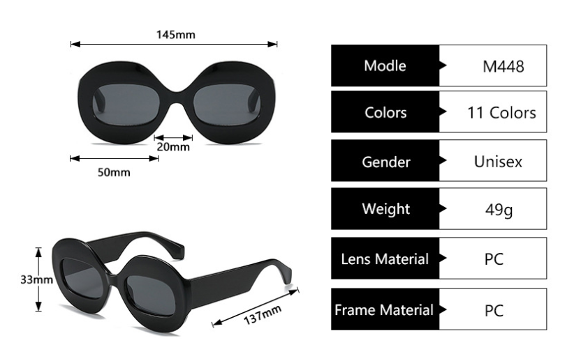 Title 1, Lunettes de soleil de luxe à contraste de coule...