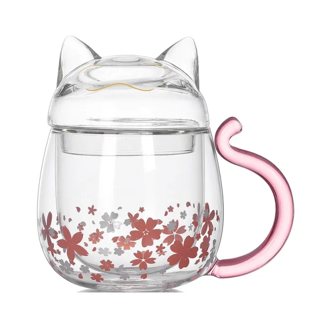 High Borosilicate Heat resistant Double Layer Glass Cup White - Shop at LoveMi
