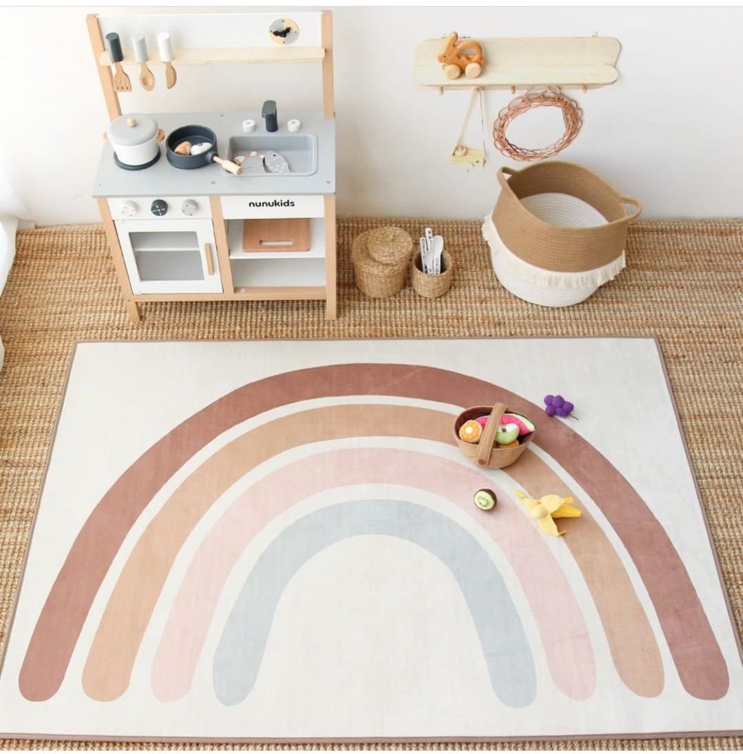 ad9e3aa9 3eec 4112 9250 c38903725e46 - Nordic children's room rainbow carpet
