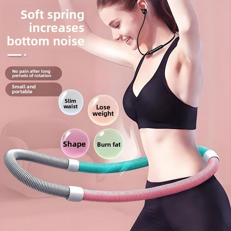 Weighted Fitness Hoop Portable Waist Friendly-Foldable Indoor Foldable Exercise — image 2