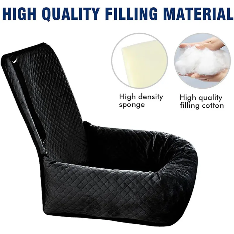 Breathable Pet Car Hanging Bag With Waterproof Seat Cushion - Keeping Your Dog Comfortable And Safe While Riding - Black