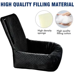 Breathable Pet Car Hanging Bag With Waterproof Seat Cushion - Keeping Your Dog Comfortable And Safe While Riding - Black - View 1