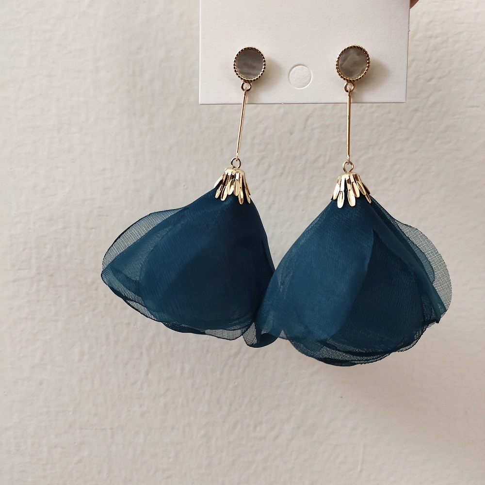 Silk Flower Assel Sweet Lady Temperament Earrings