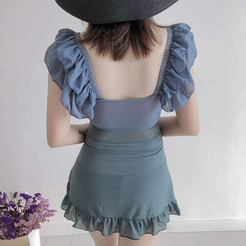 One-piece Girly Skirt-style One-piece Slim Swimsuit