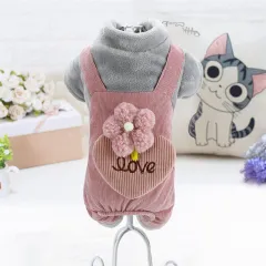 Teddy Bichon Pomeranian Chihuahua Plush Cotton Coat - Light Grey - View 1