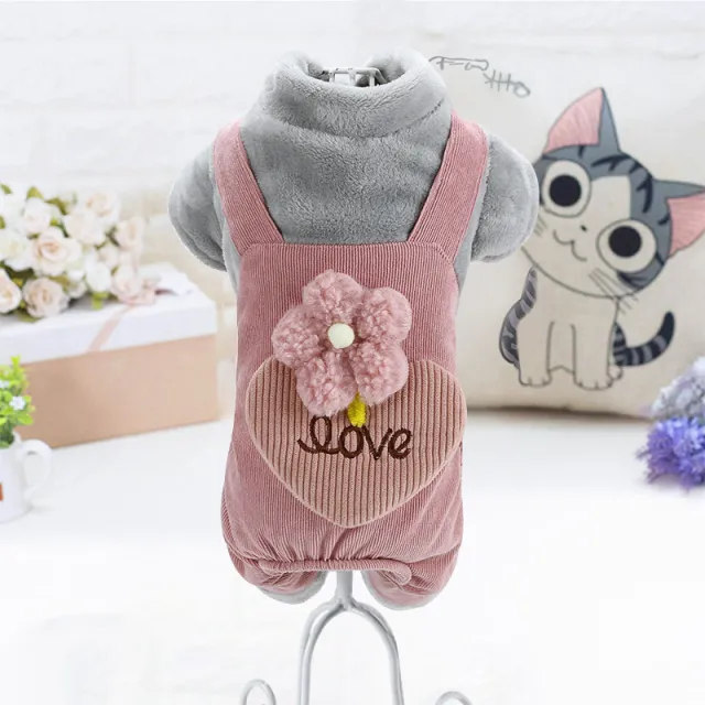 Teddy Bichon Pomeranian Chihuahua Plush Cotton Coat Light Grey - Shop at LoveMi