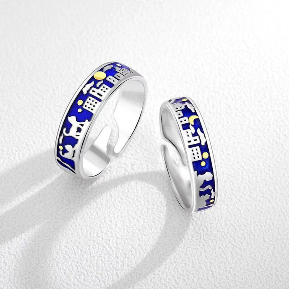 A Pair Of Niche Original Design Couple Rings