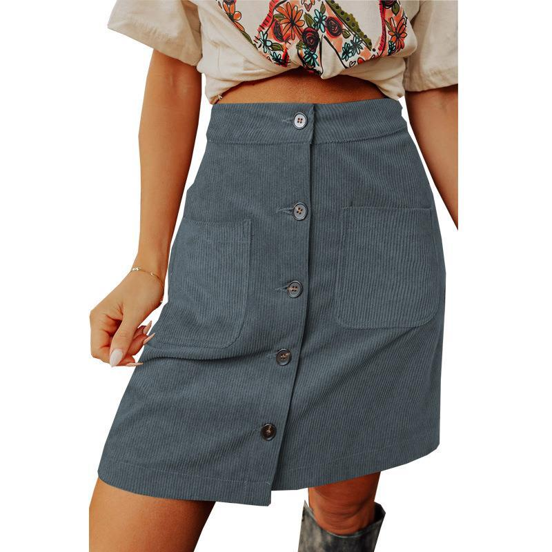 Title 5, Womens High Waist Versatile Corduroy Skirt. Co...