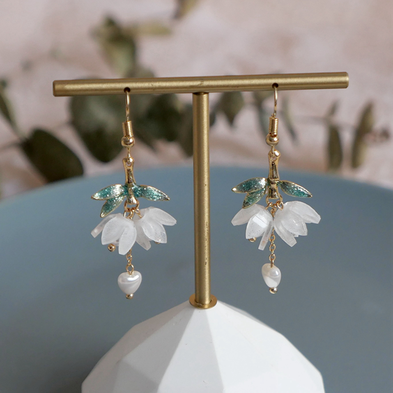 Title 3, Forest Bell Orchid Earrings with Sweet Female T...