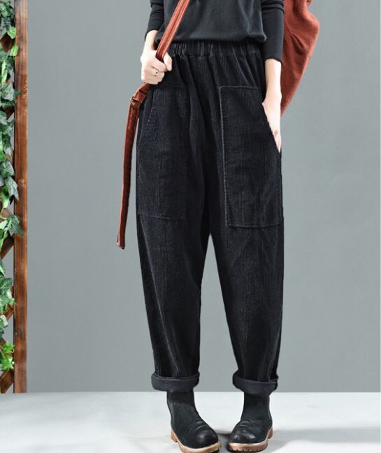 Title 4, Corduroy All-match Casual Harem Trousers Women