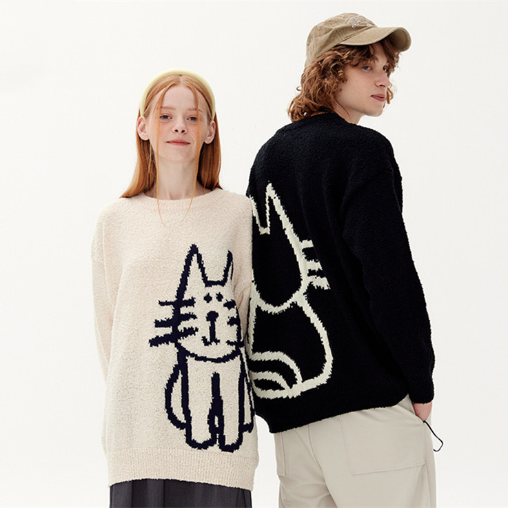 Spring And Autumn Loose Lovers Sweater Coat