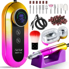 45000RPM Professional Nail Drill Kit, Nail Polishing Machine Includes Polishing Head And Drill Head, Basic Nail Tool Kit. Nail File Machine Kit Use... - View 1