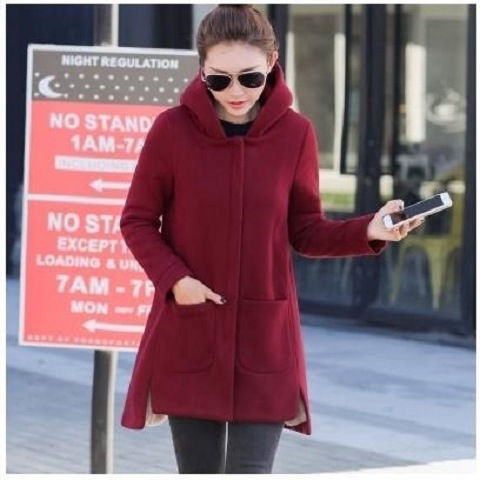 Title 1, Sweatshirt Jacket Korean Zipper Mid-Length Hood...