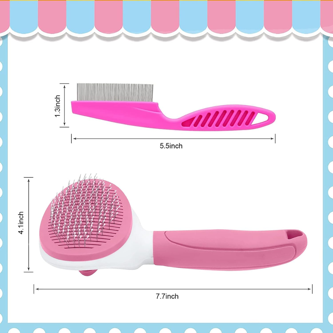 Brosse pour chat autonettoyante avec peigne métallique