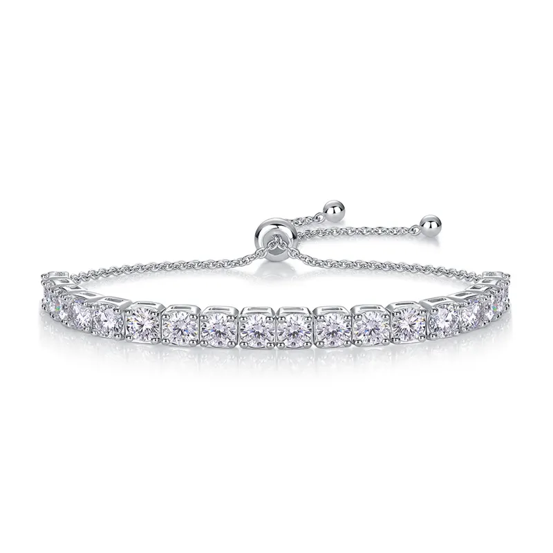 S925 Silver Adjustable Tennis Bracelet, 3-5mm D