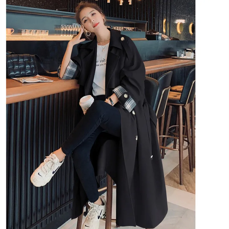 Long And Small British Style Waist And Thin Temperament - Black