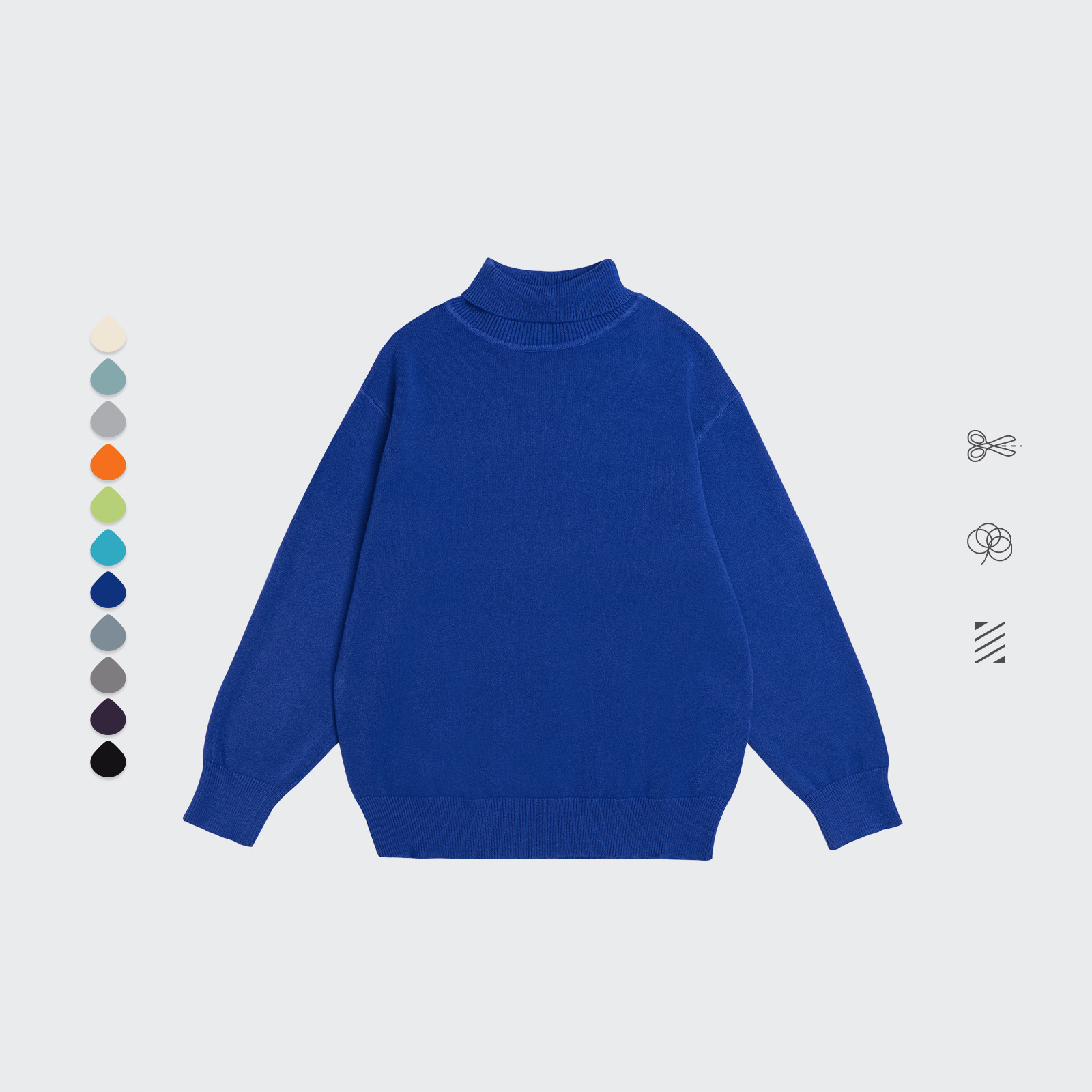 Title 1, Core Spun Loose High Neck Sweater Solid Color K...