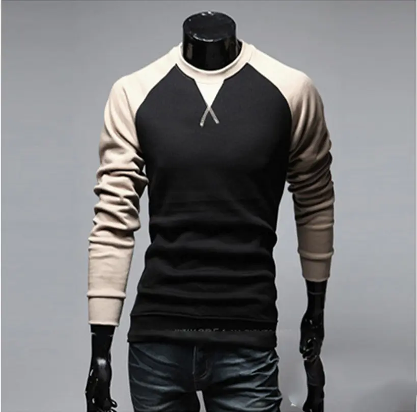 Youth Men's Long Sleeve Leisure Pullover Round Neck T-shirt