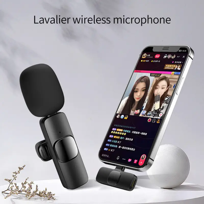 Bezvadu klipveida mikrofons, portatīvs audio un