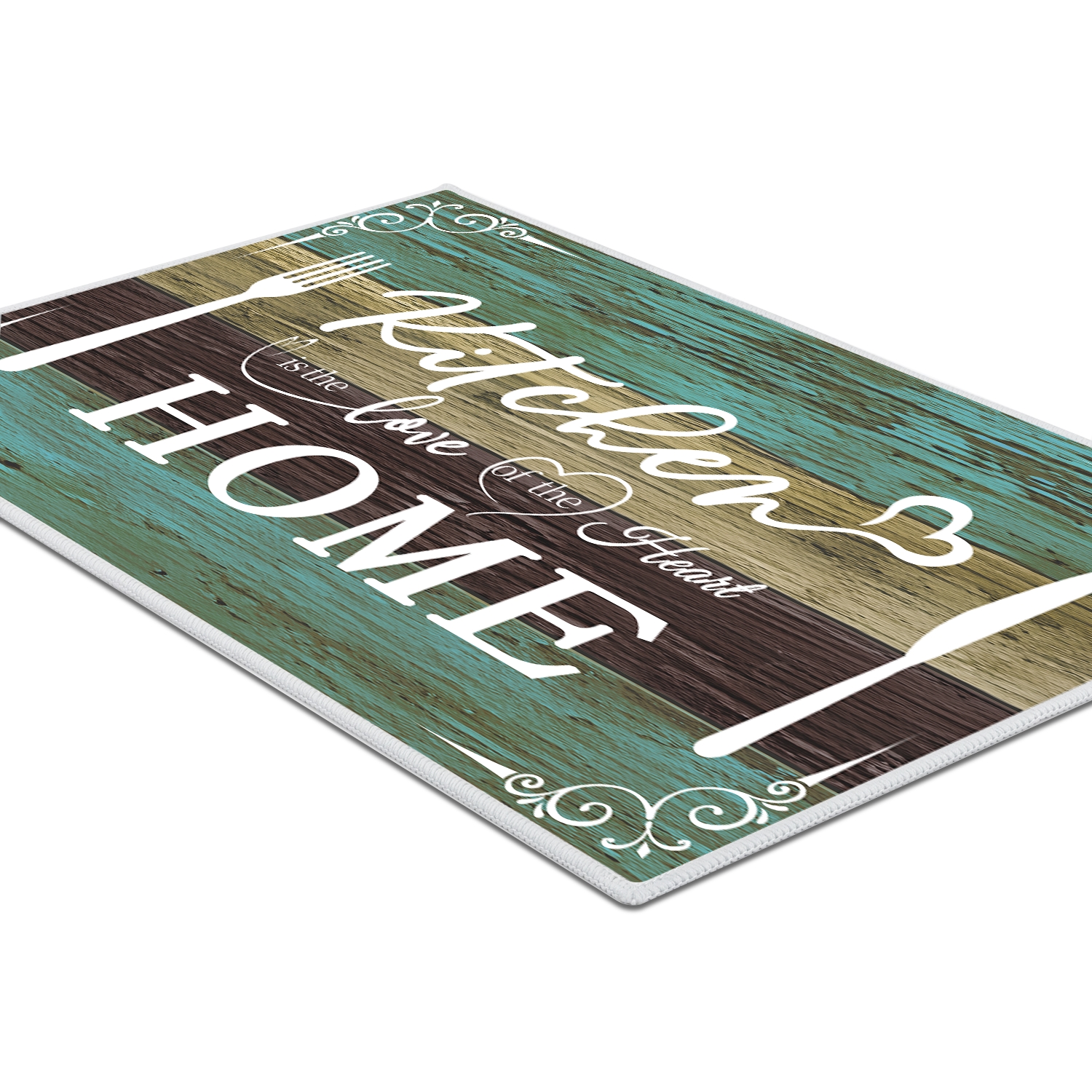 Boho Kitchen Rug Sets 3 Pieces, Washable Kitchen Mats For Floor, Non Slip Soft Kitchen Area Rug Floor Mat For Kitchen, Laundry Room And Hallway Teal, 20''X32'' 20''X48'' 20''X60'' 6