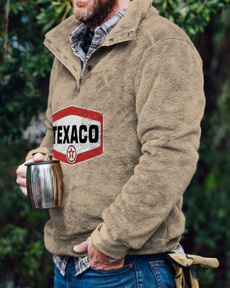 Autumn And Winter Casual Button Pocket Flannel Plush Men's Sweater