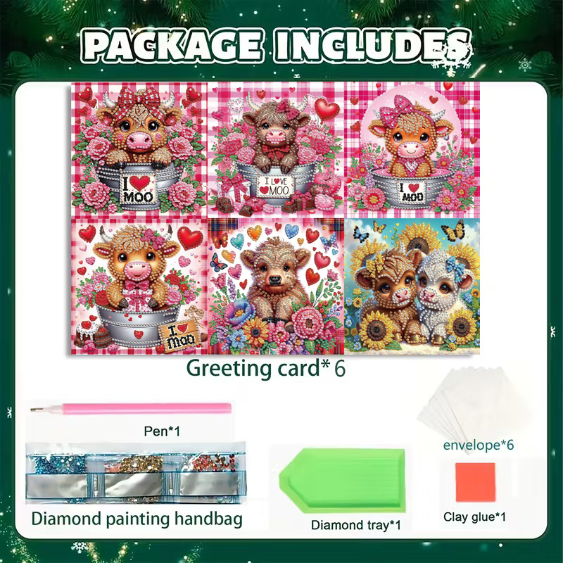 DIY Diamond Painting Kit Birthday Card Kit, Unique Animal Pattern Design, Water Diamond Painting Art Mosaic Postcards, Festival Cards Perfect For Families, Friends, And Lovers, Handmade Gifts