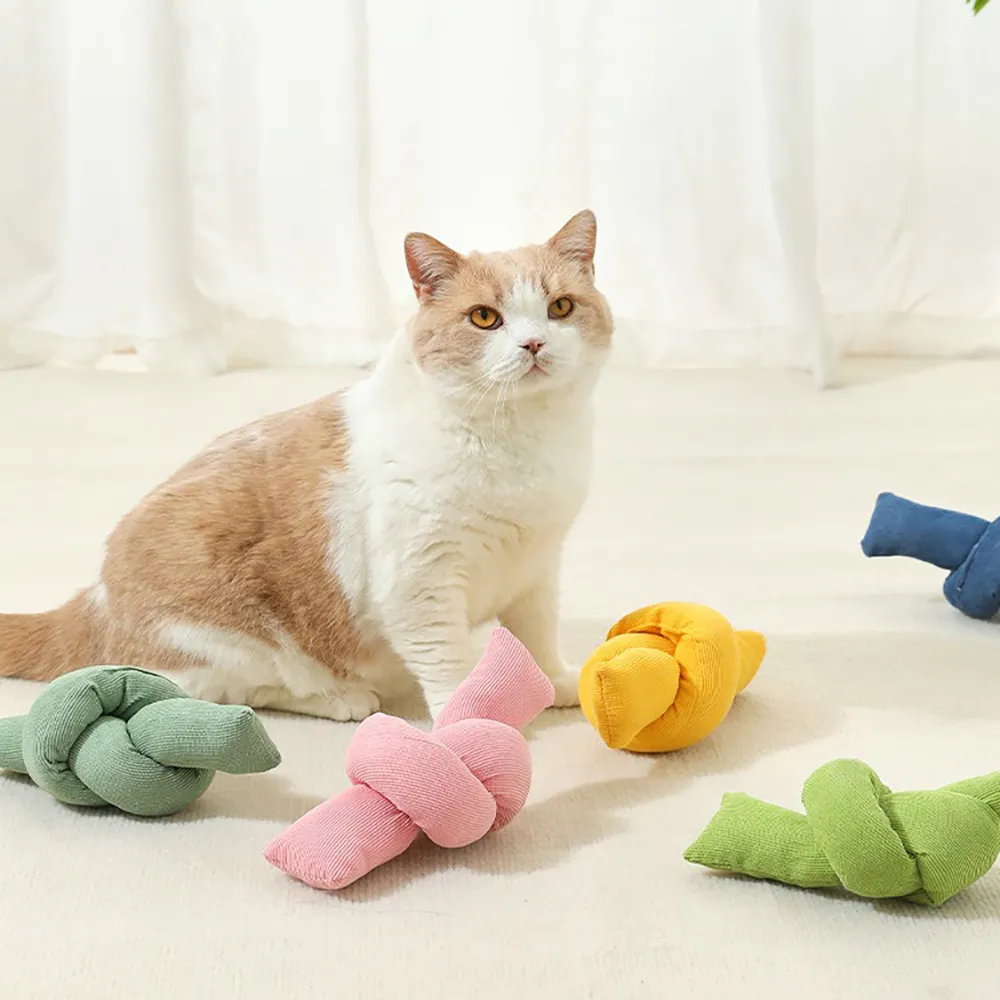 Dog Rope Toys Knots Chew Toy Pull Natural Cotton - Premium White