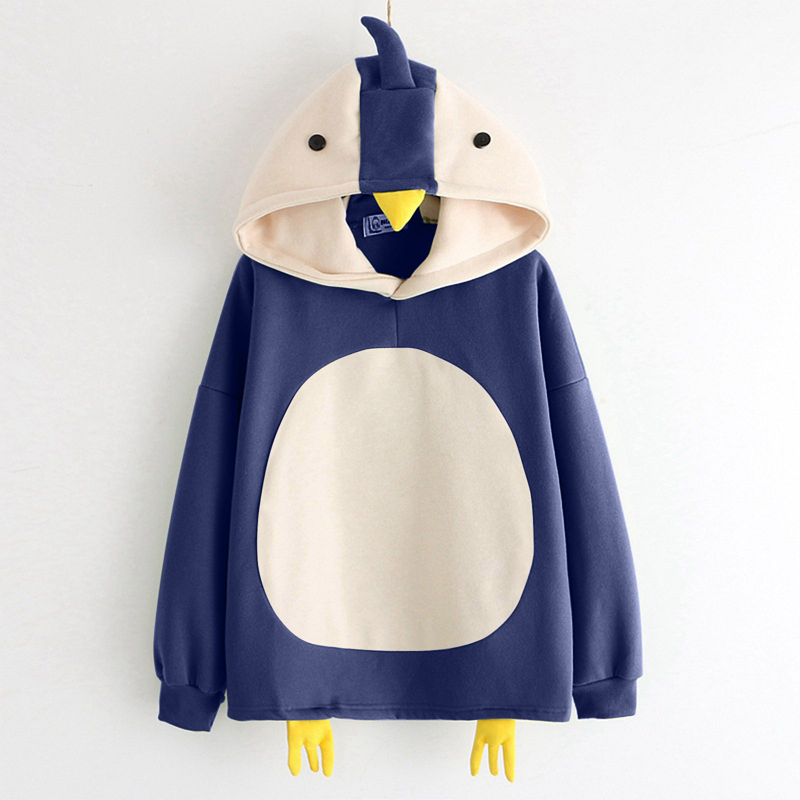Cartoon Cute Chick Plus Velvet Long-sleeved Hooded Sweater Women