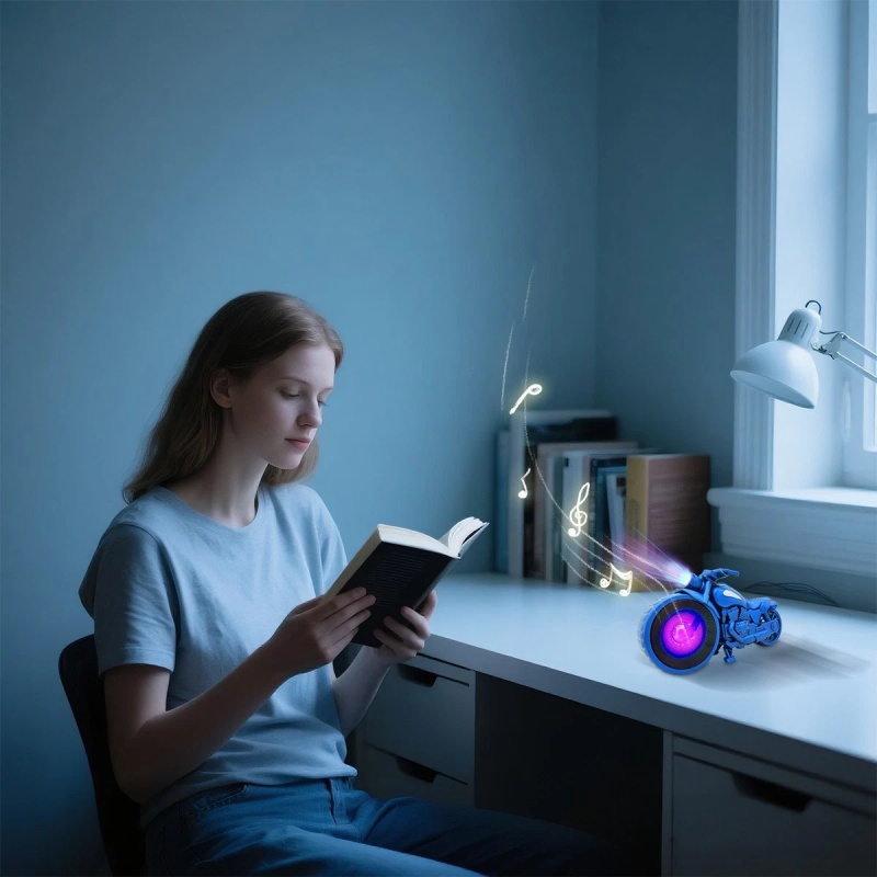 Retro Design Portable Bluetooth Speaker Motorcycle Replica TF Card LED FM Radio 16