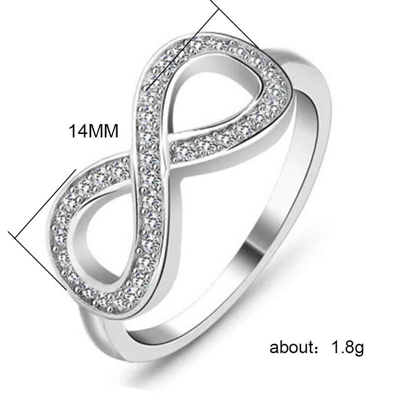 Title 2, Simple Infinite 8-word Diamond Ring Inlaid Zirc...