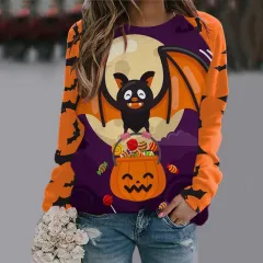 Women's Printed Long Sleeve T-shirt - Wxy271437-L - View 1