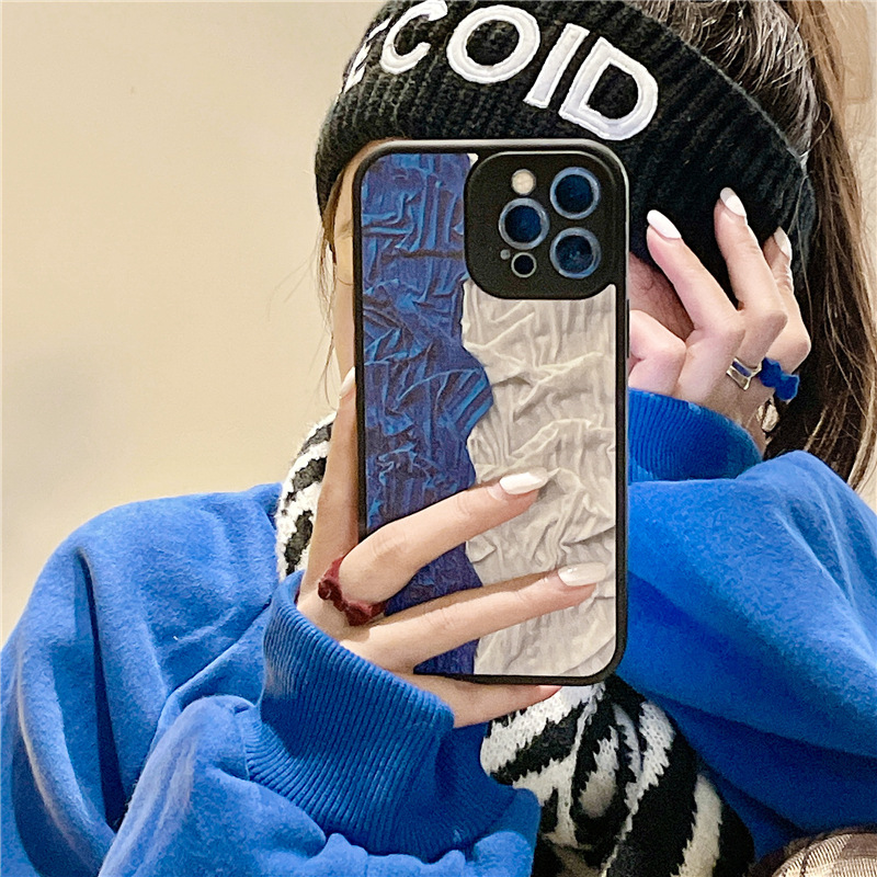 Funda celular azul Klein con costura divisoria