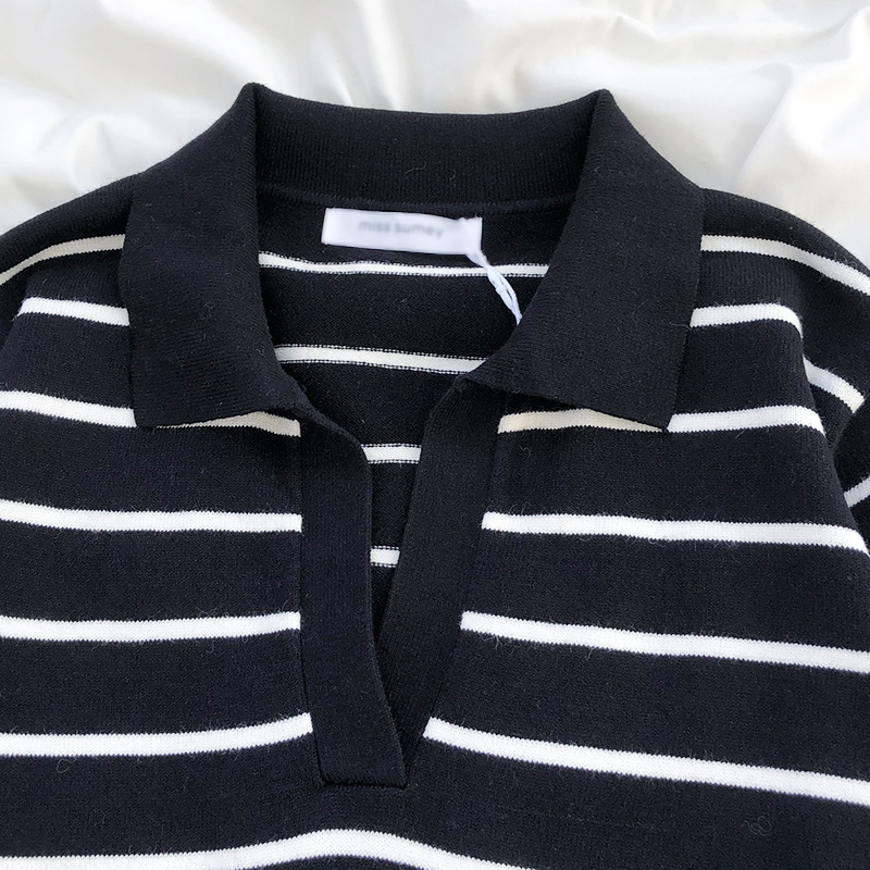 Women's Temperament Simple Lapel Slim Fit Long Sleeve Knit Sweater - Image 3