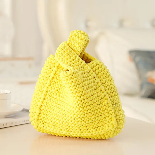 Fabric Thread Handmade Diy Woven Handbag Material Bag Yellow - Shop at LoveMi