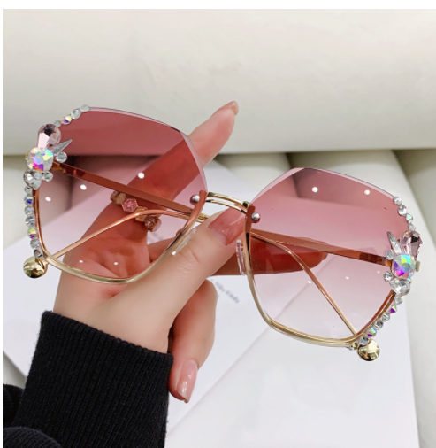 Title 4, Rhinestone Sunglasses Frameless Sun Protection ...